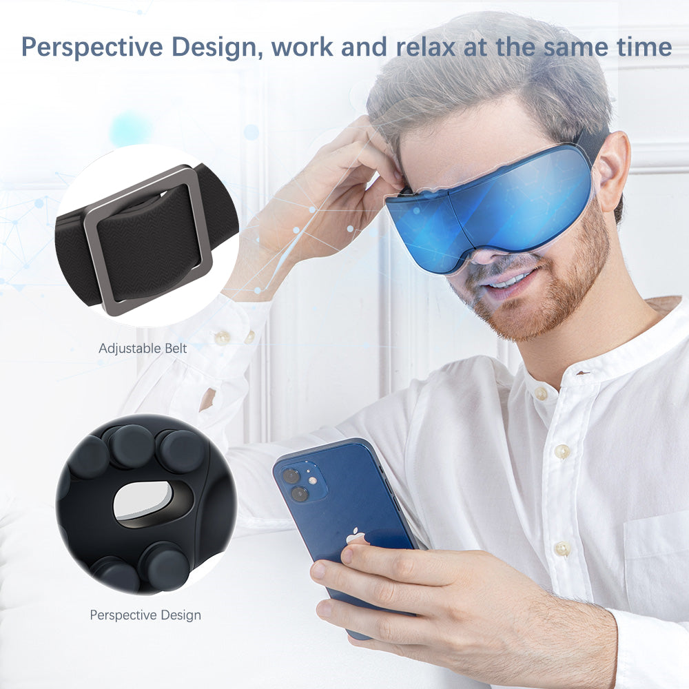 BOSSCARE 3D Stereo Vibration Eye Massager with 4 Massage Modes