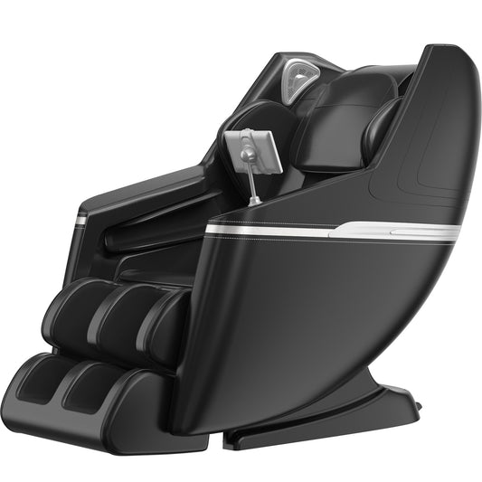 BOSSCARE 2024 4D Zero Gravity SL Track Full Body Yoga Stretching Massage Chair Shiatsu Recliner With AI Voice, Heating, Black