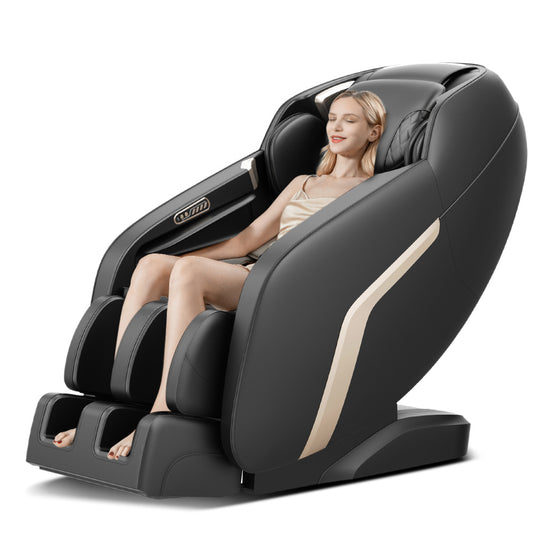 BOSSCARE Assembled Shiatsu Massage Chairs with Full Body Recliner SL-Track with Anion,Thai Stretch Black