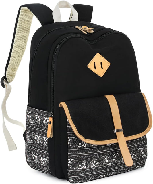 Leaper Canvas School Backpack for Girls Laptop Bag Travel Bag Bookbag Daypack