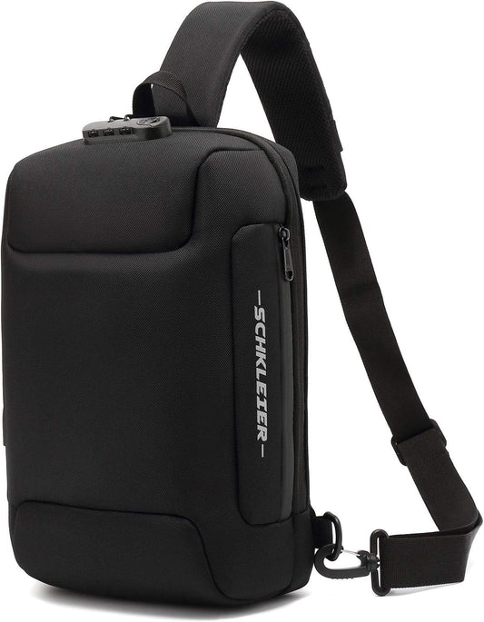 Schkleier Sling Bag USB Anti-theft Laptop Backpack, 13.3 Inch Casual Chest Shoulder Daypack for Men and Women